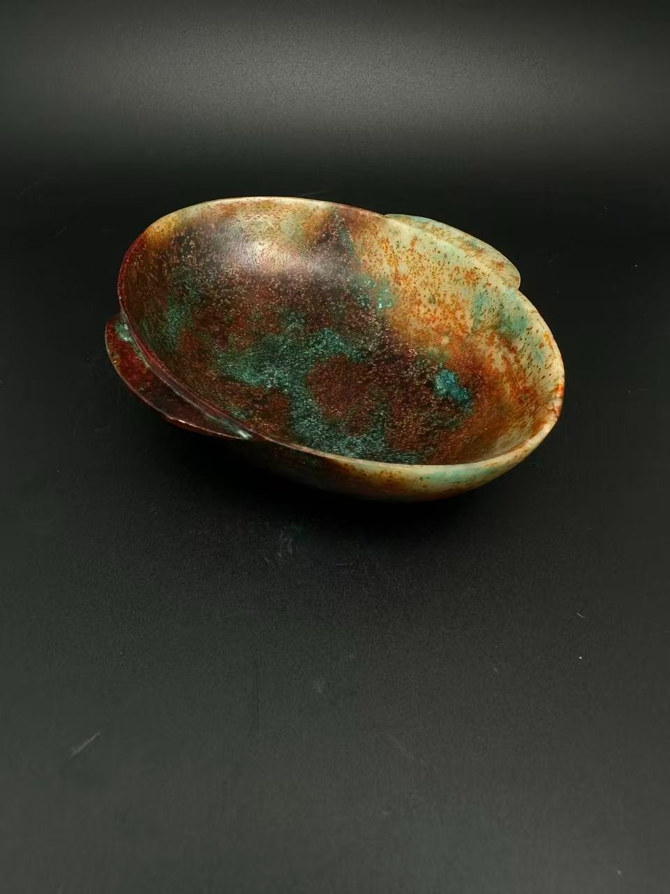 4.74-inch Chinese antique jade ear cup