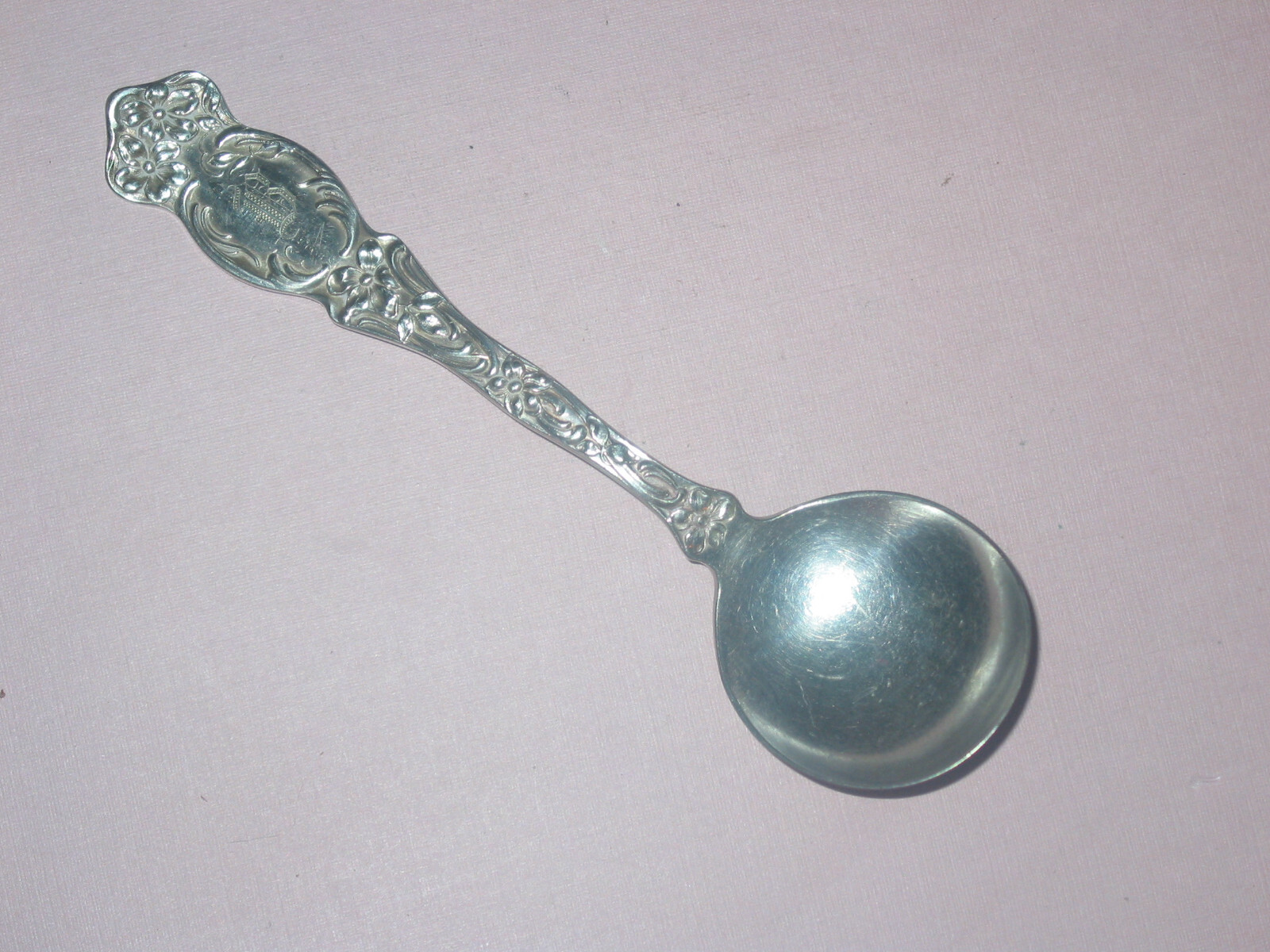 VIOLET ~ Bouillon Spoon ~ Simeon & George Rogers ~ Art Nouveau ~ Initial B