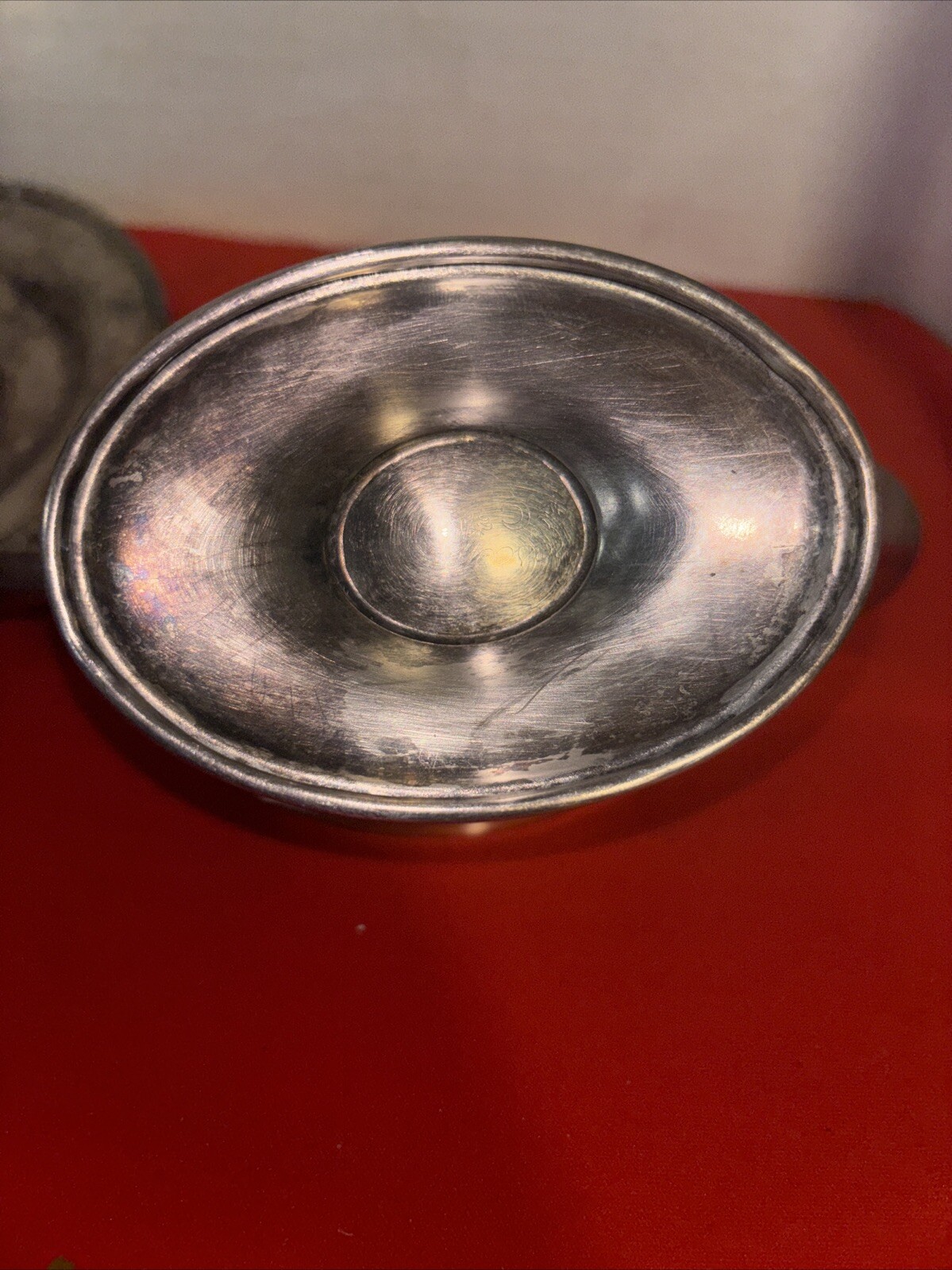 Antique Cresent Silver Mfg. Co Silverplate Gravy Bowl/Boat Dish w/Oval Saucer