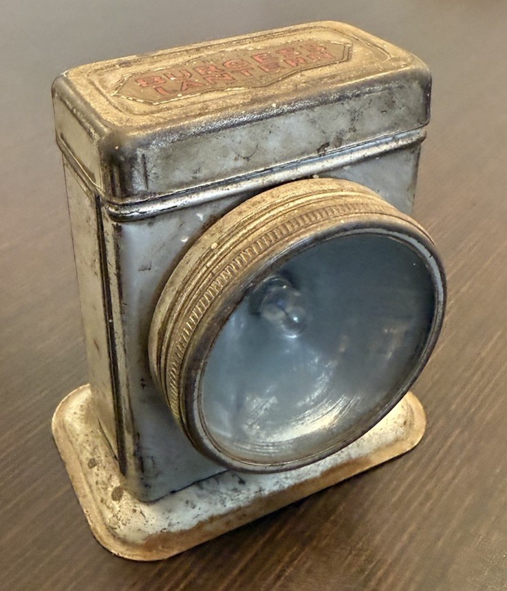 Vintage Burgess Lantern No. 4 Metal Flashlight Early Tin Utility Lamp
