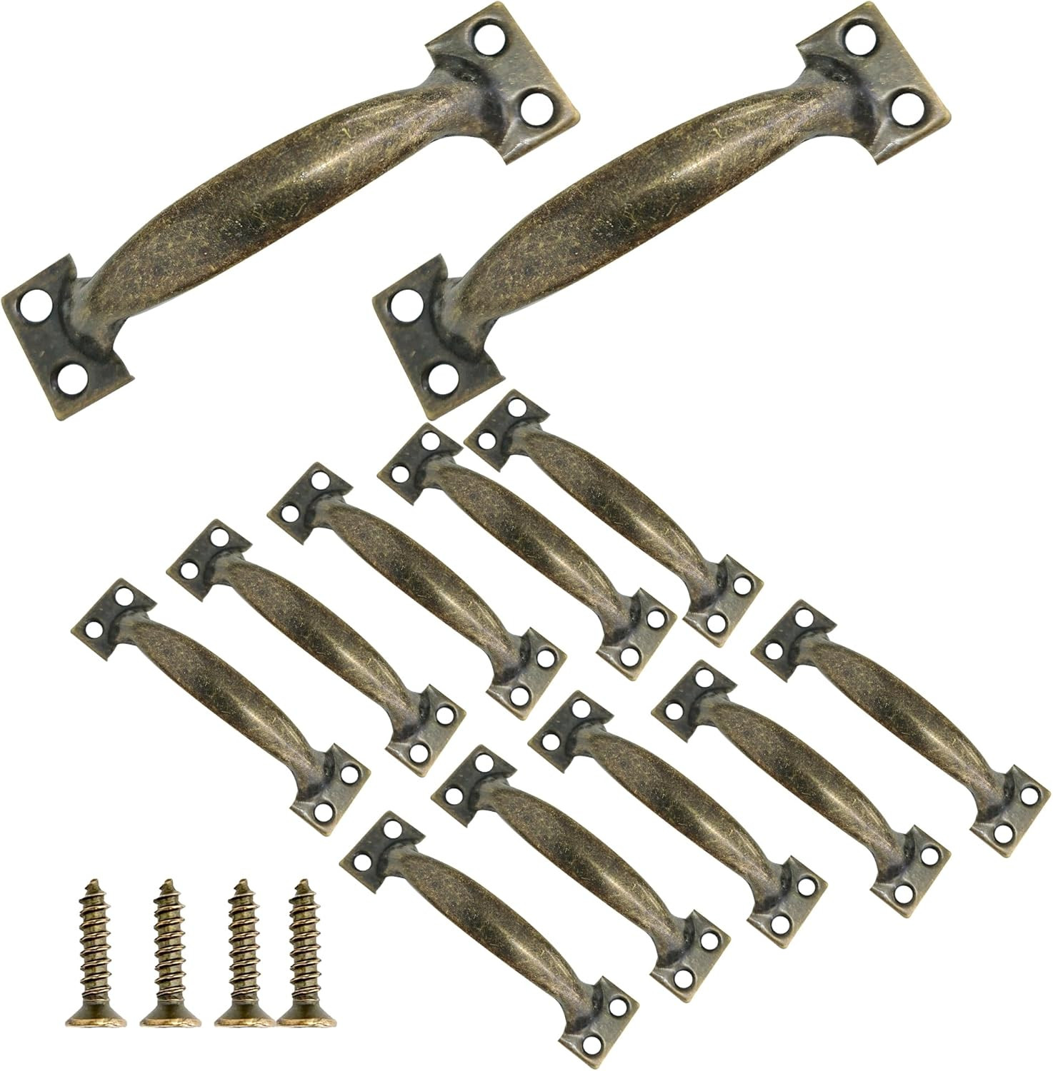12Pcs 4 Metal Gate Pull Handle Vintage Barn Door Pulls Utility Bronze