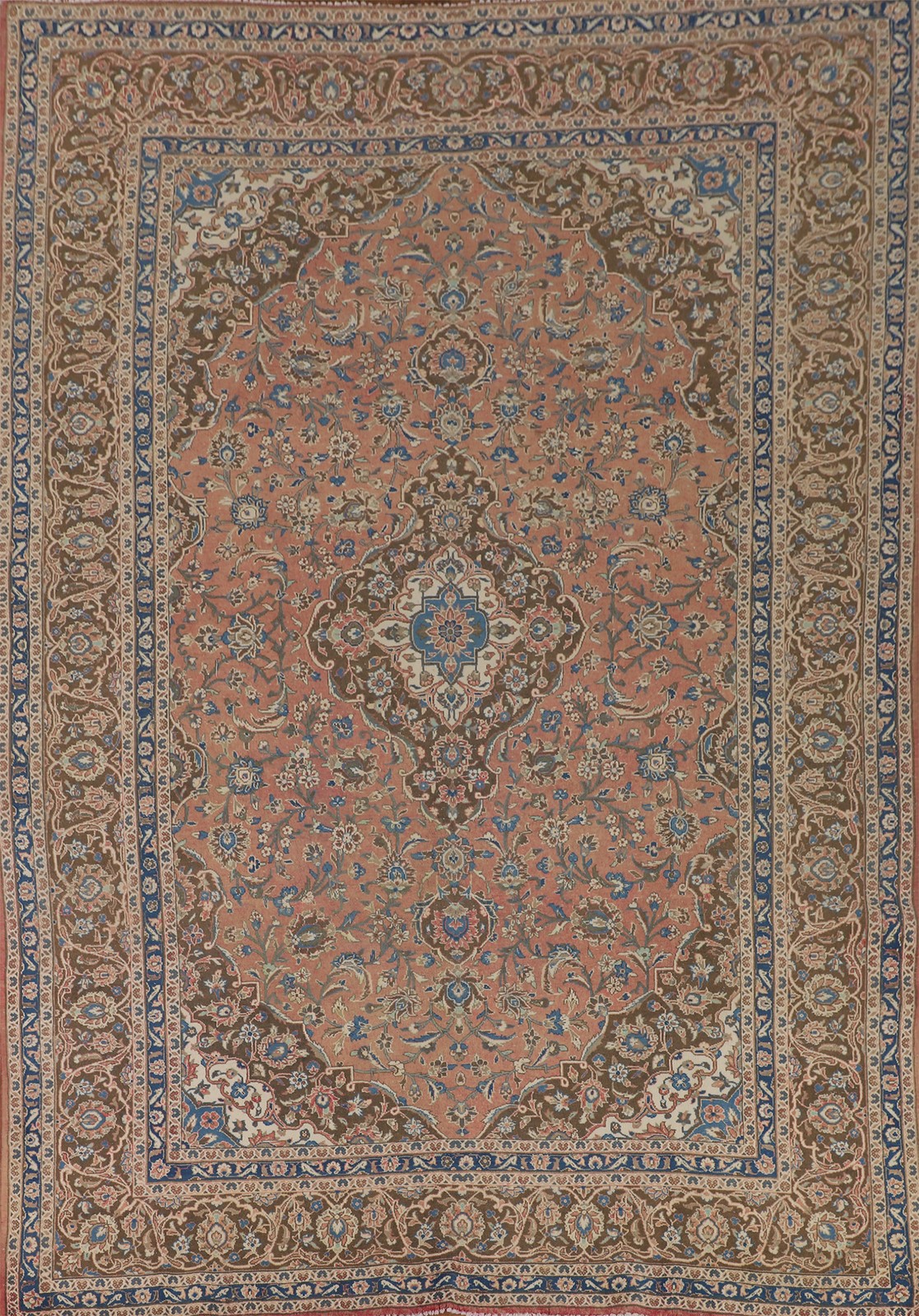 Pink Floral Area Rug 8×11 Hand-knotted Wool Traditional Vintage for Living Room