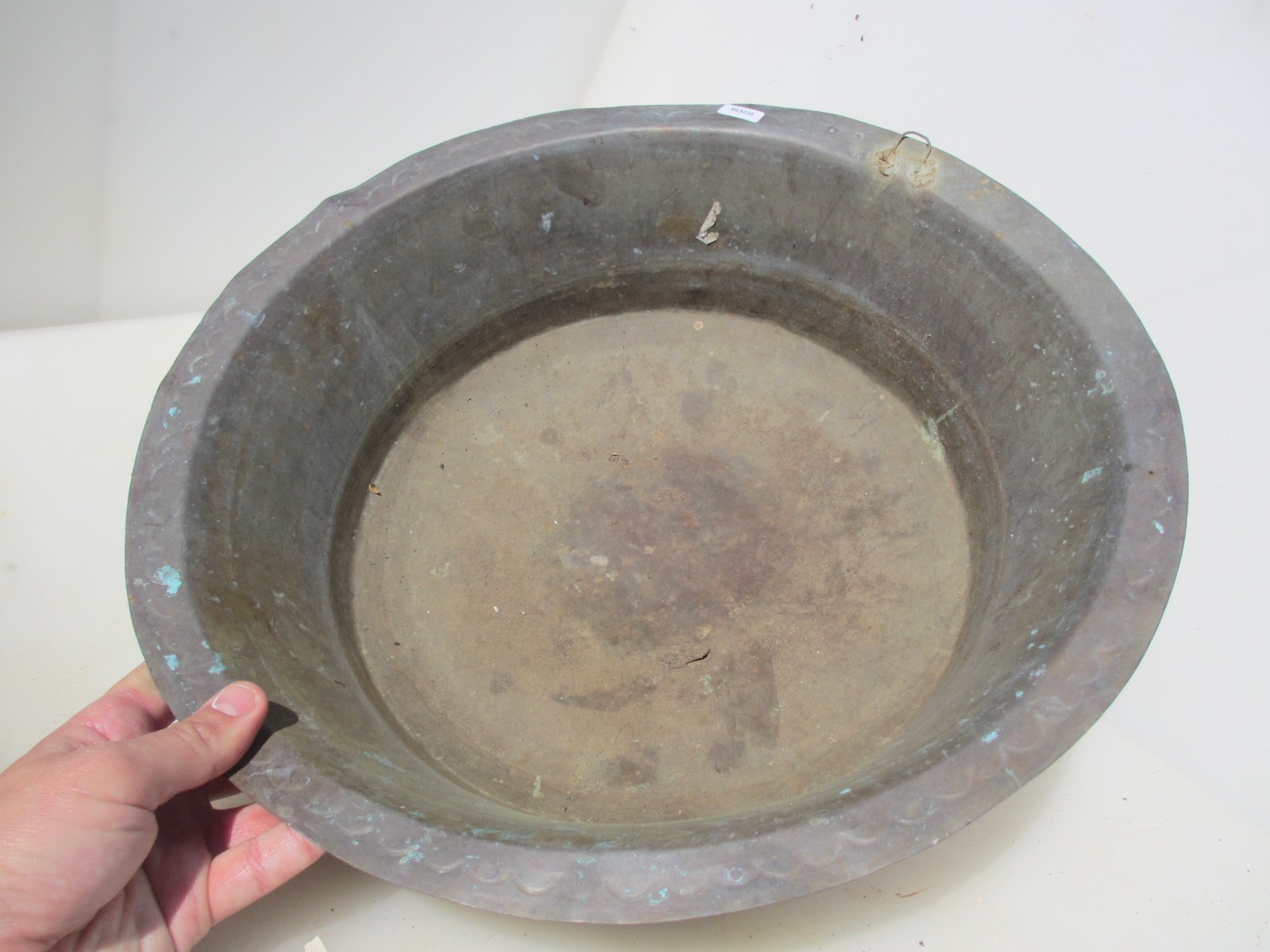 Victorian Brass Cooking Pot Old Cauldron Trough Tub Planter Plant Antique 17″W