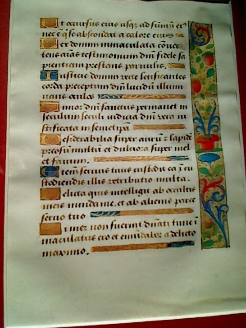 Book of Hours, Illuminated Manuscript, leaf, circa, 1500