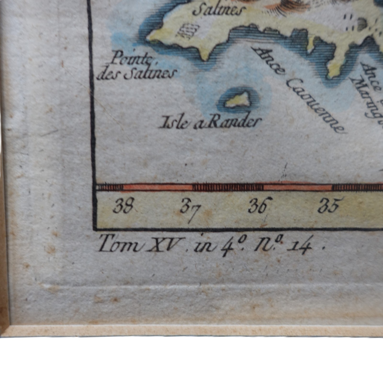 1758 Bellin Map Grenada Caribbean Hand Coloured Copper Engraving