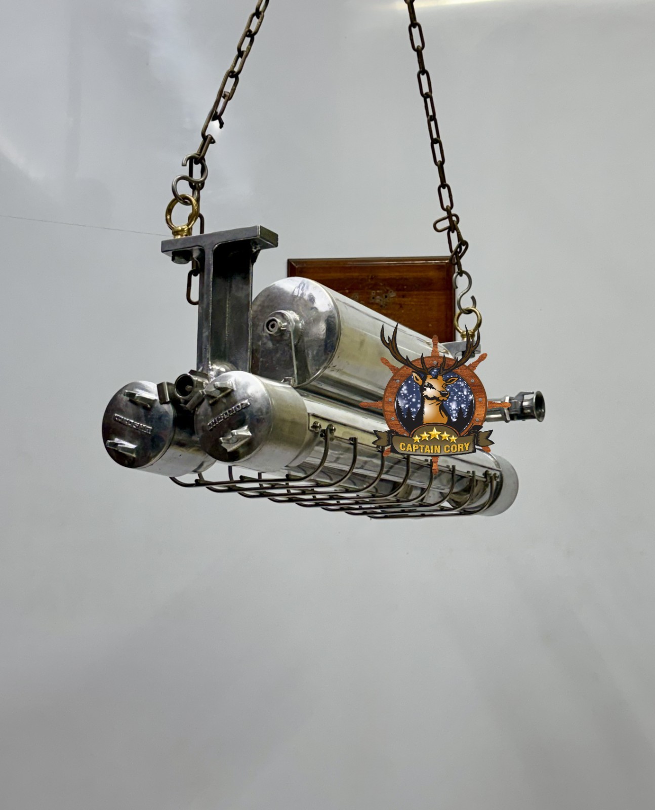 Explosion‑Proof Aluminium Ceiling Pendant – Vintage Kokosha Marine Tube Light