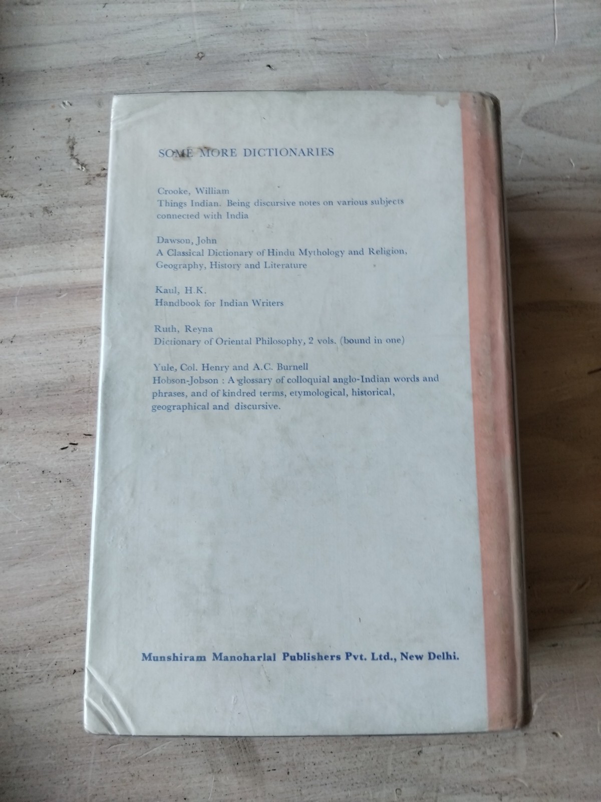 Garrett, John: A Classical Dictionary Of India. 1986. HC