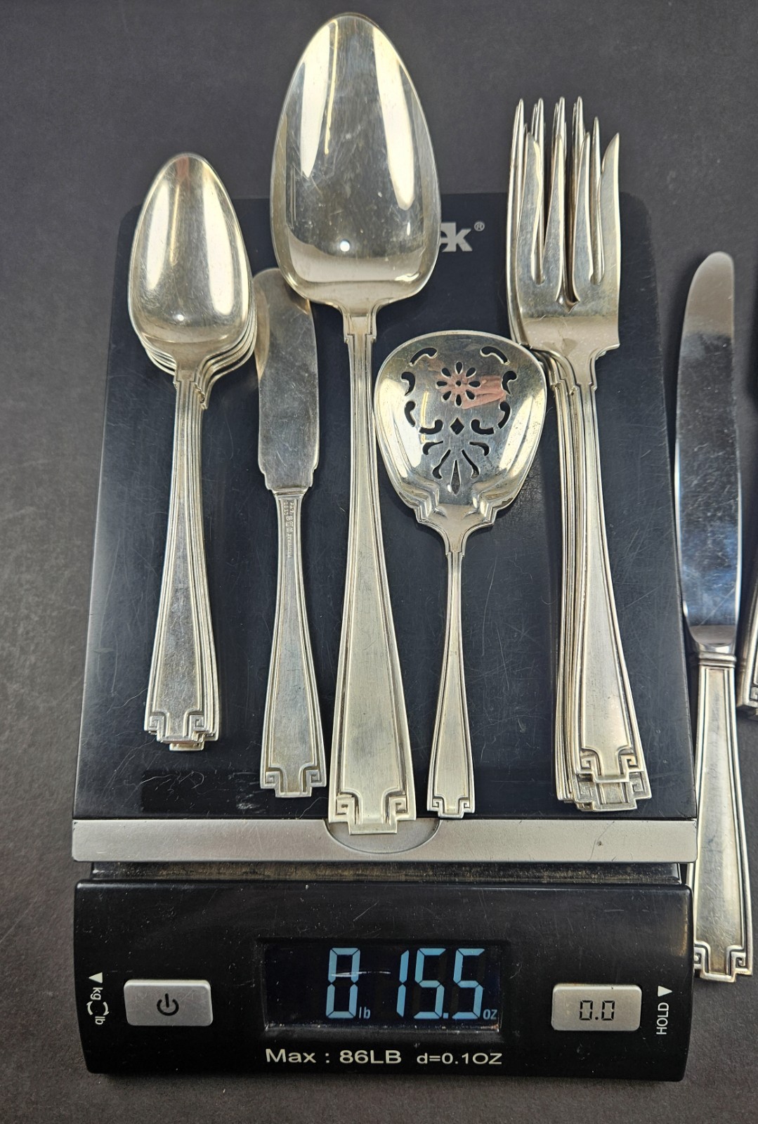 13pc 438g Gorham Etruscan Sterling Silver Flatware Lot – plus 5 Knives