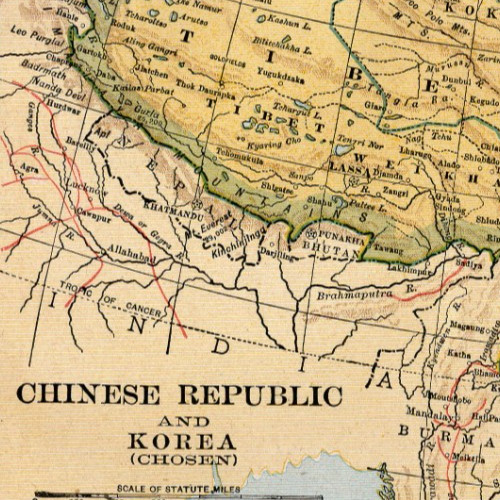 Chinese Republic Korea Antique Map 1921 China Peking Shanghai Asia Map