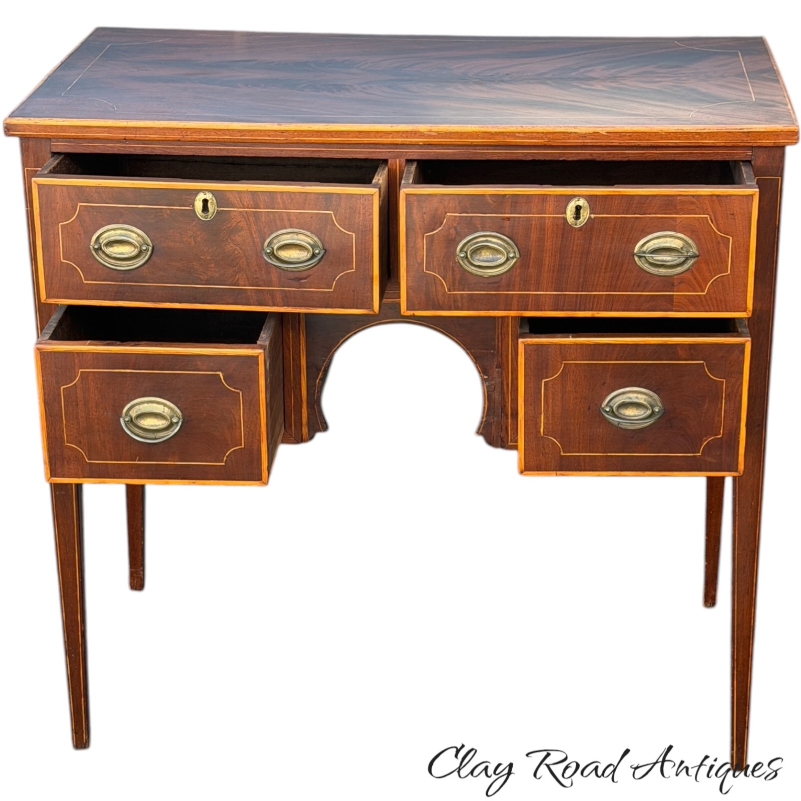 Antique Hepplewhite server dressing table stand mahogany line inlaid 1800s fine