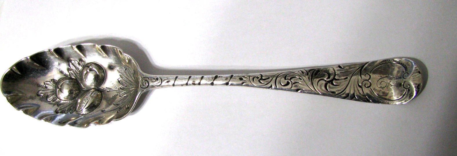 Antique British Sterling Silver Berry Spoon-Circa 1756-1770-Repousse – Mono