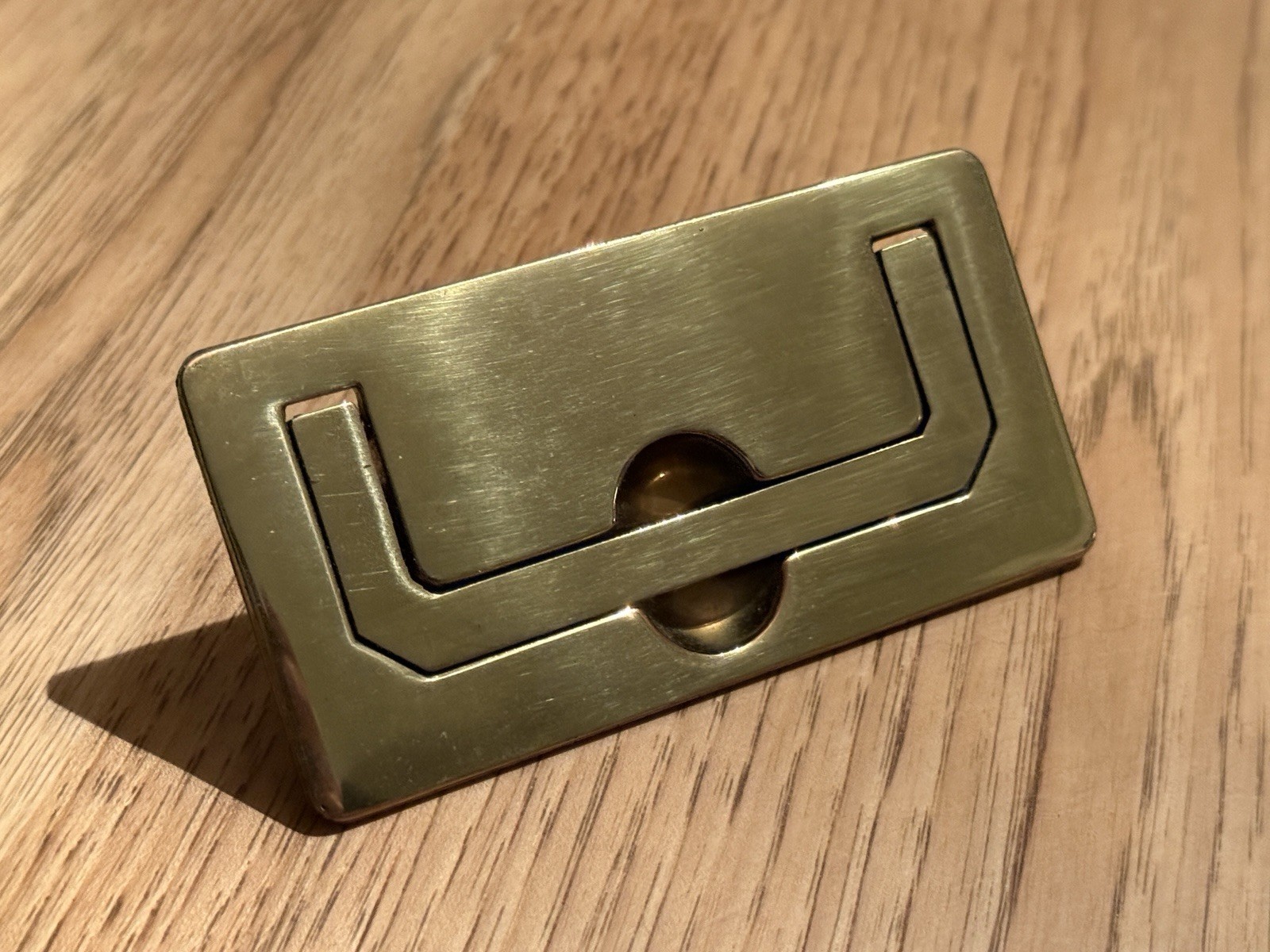 Original VTG Henredon Scene One Drawer Pull Handle Brass Campaign KBC N10587