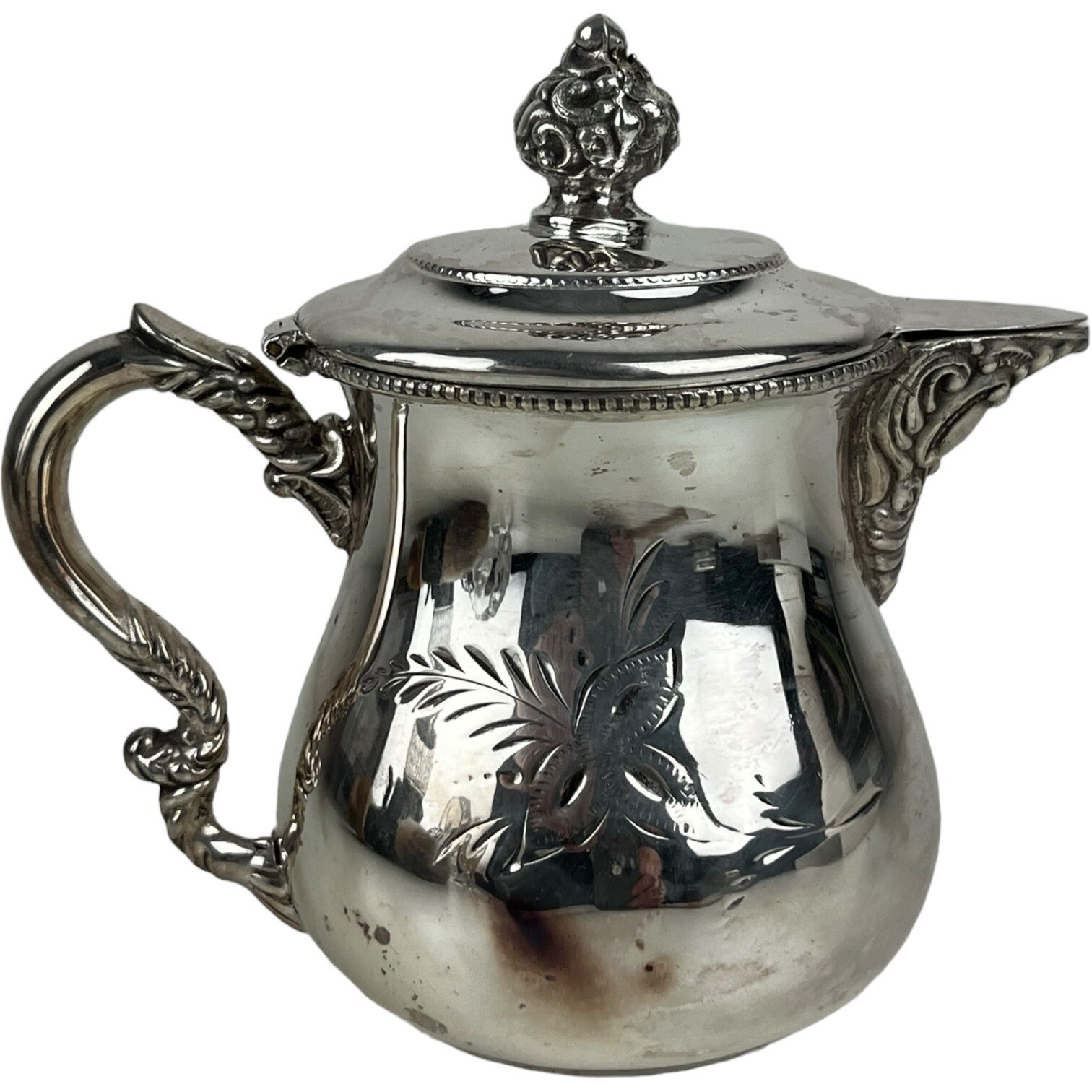 Antique Victorian Middletown Plate Silverplated Small Syrup Pitcher Jug 4-1/2″