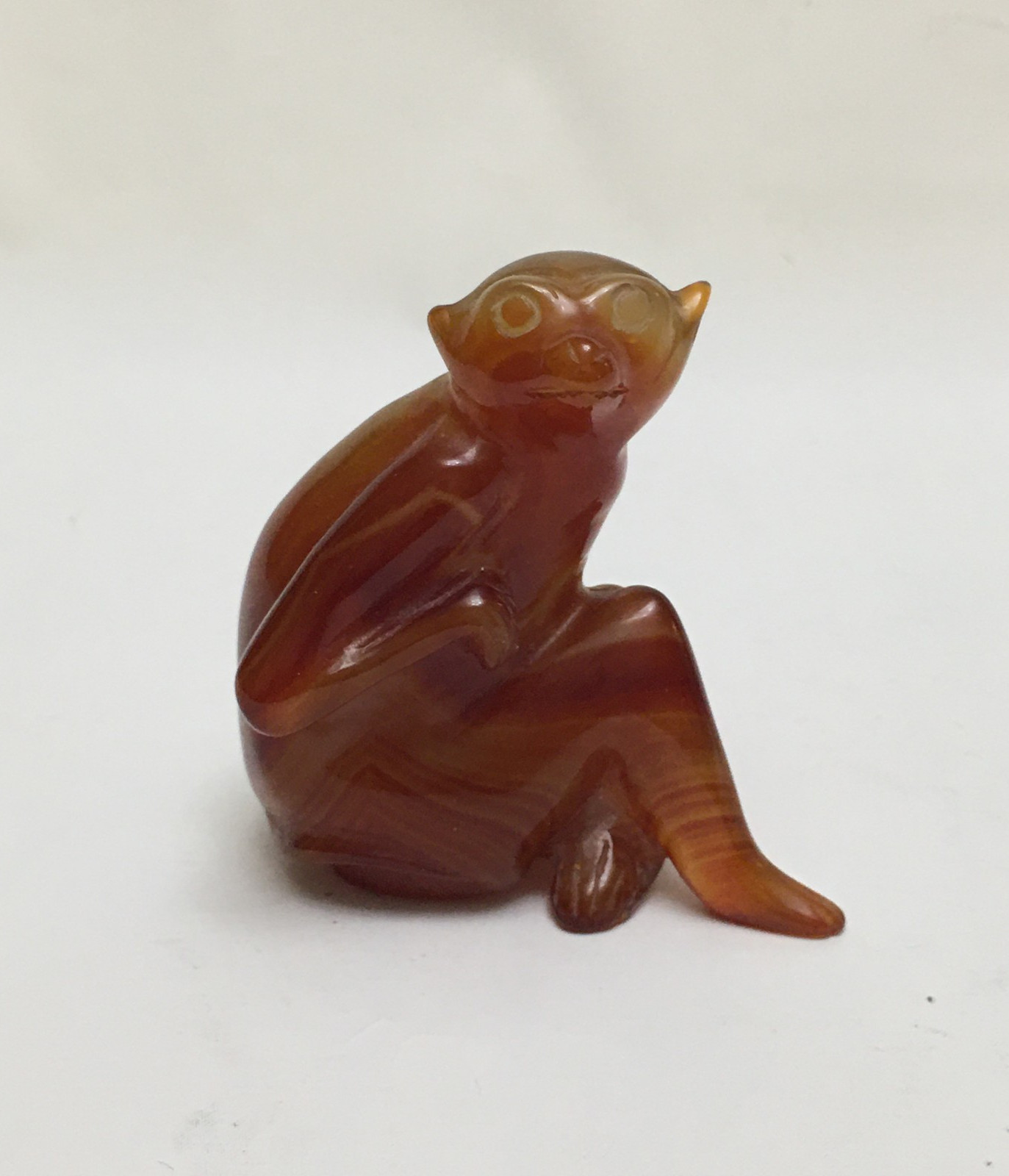 Fine Chinese Carved Agate Monkey Figurine