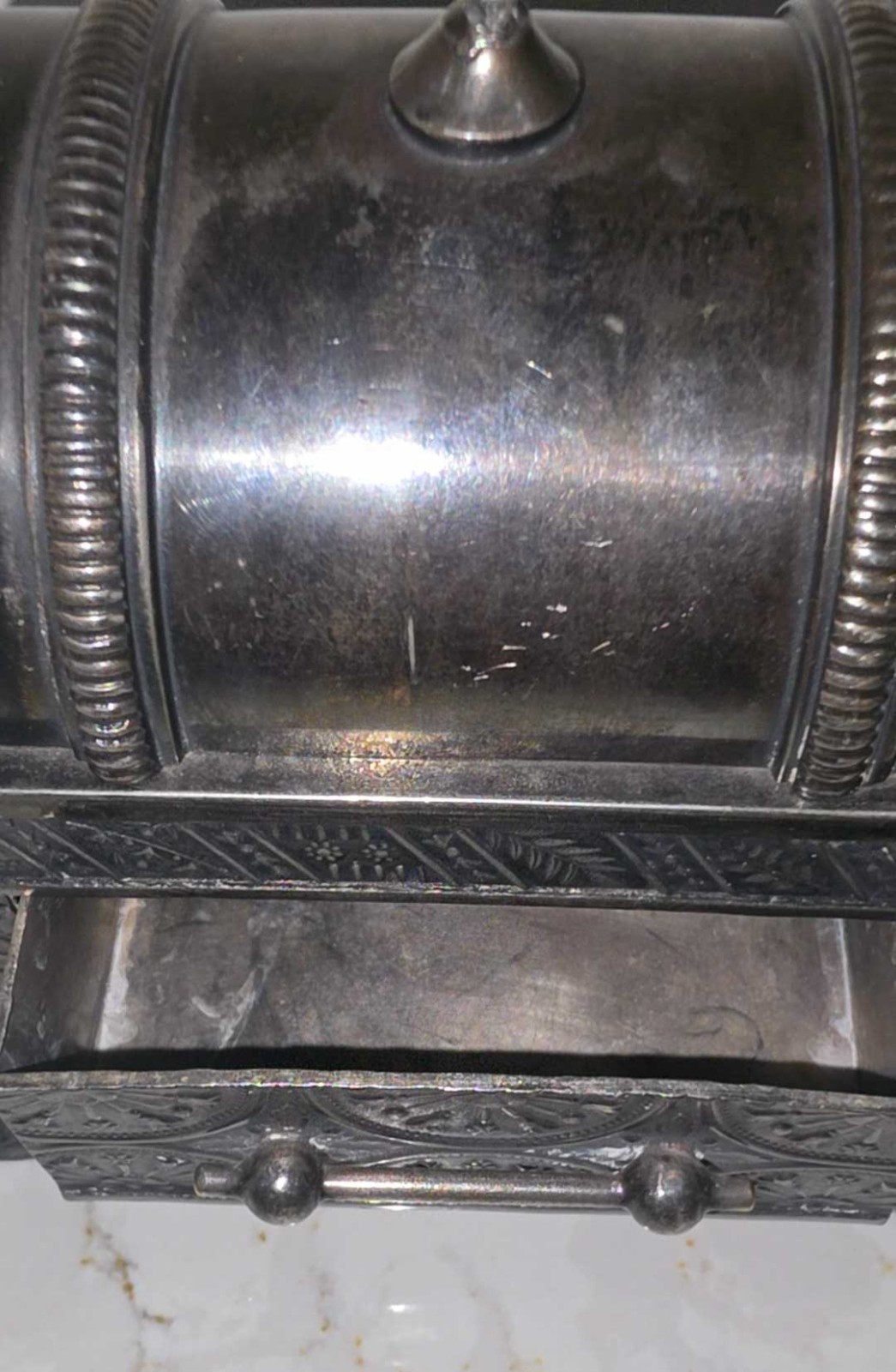 Antique Western Silver Co. Quadruple Plate Jewelry Casket Trinket Box #210