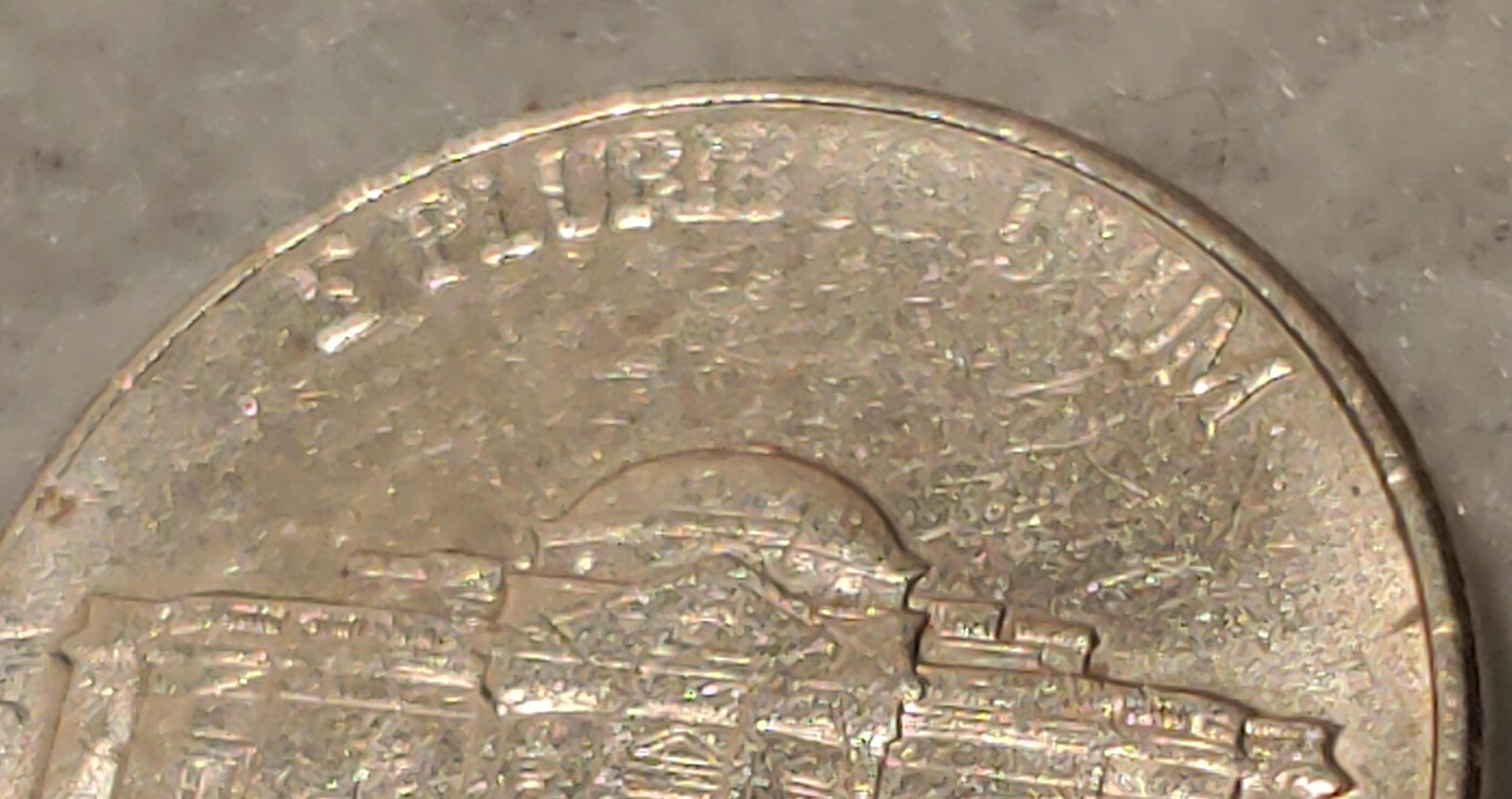 error coin 2001 D nickle Words on back top faded when hit Ungraded Circulated