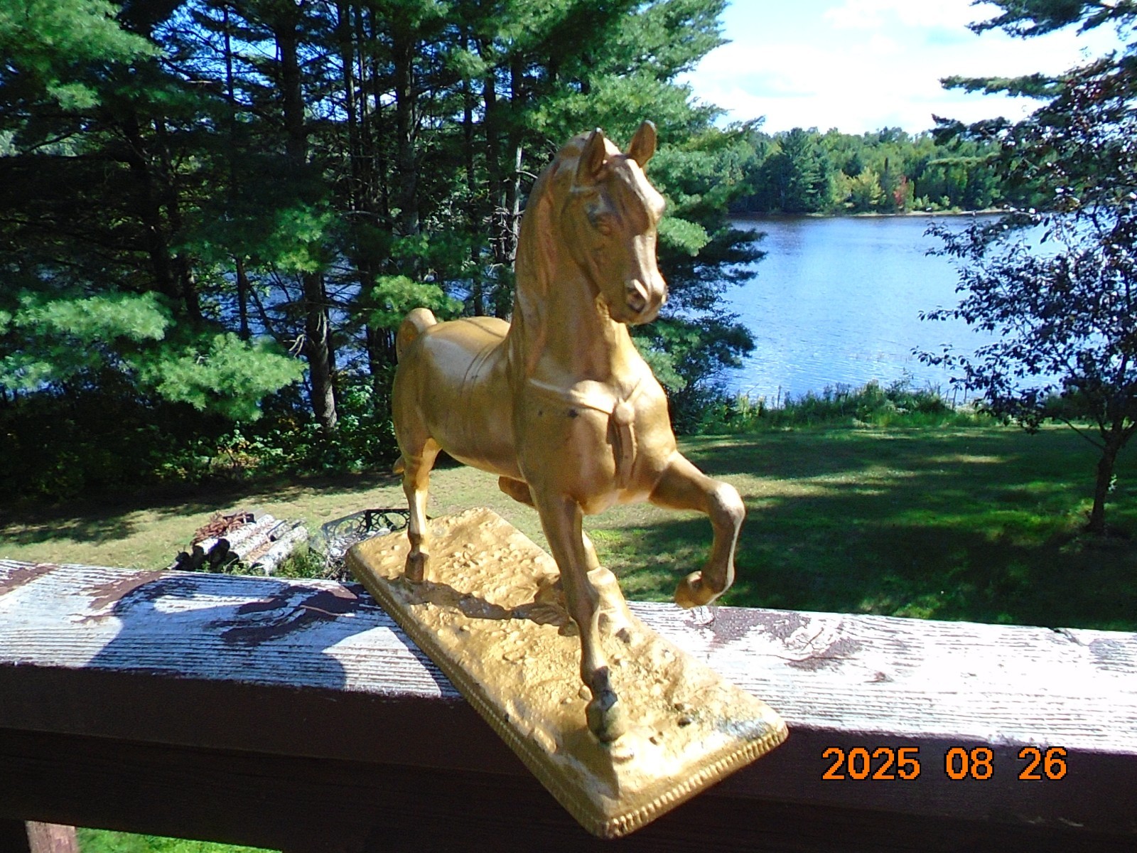 Antique N.Muller & Sons Spelter Horse Clock Topper Figurine 1880’s Dexter