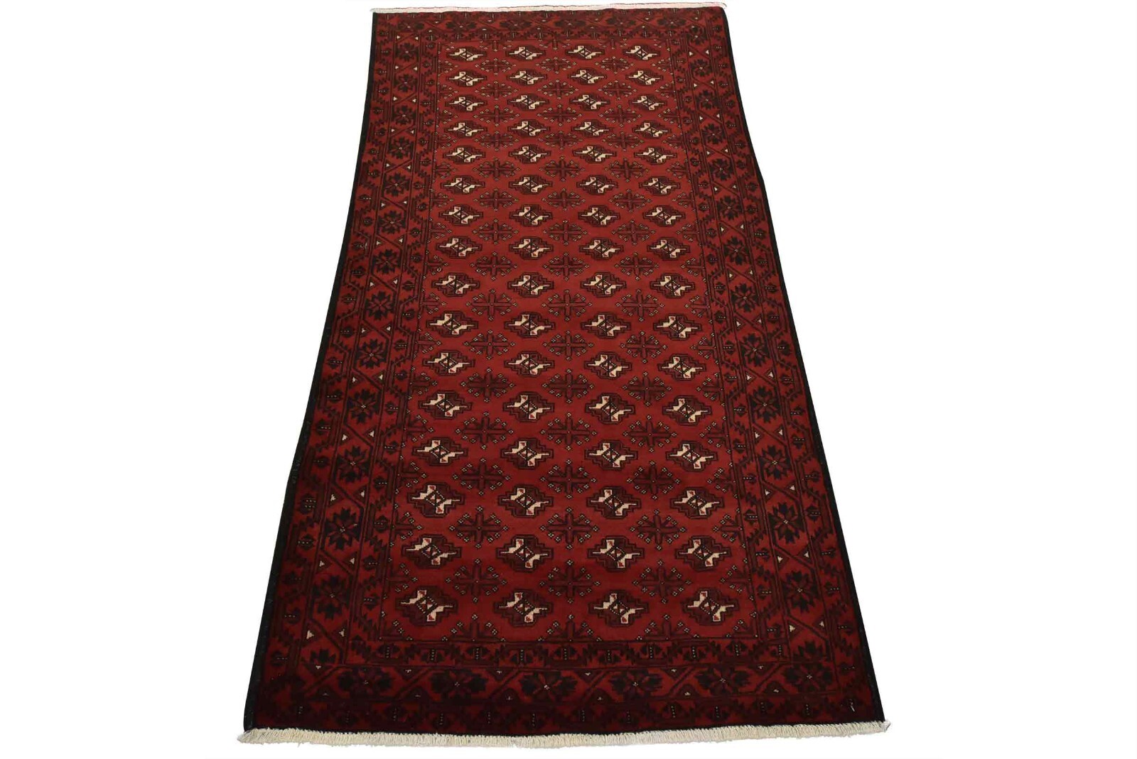 Vintage Tribal Rug 3’7” x 6’9” Red Wool Hand-Knotted Oriental Carpet