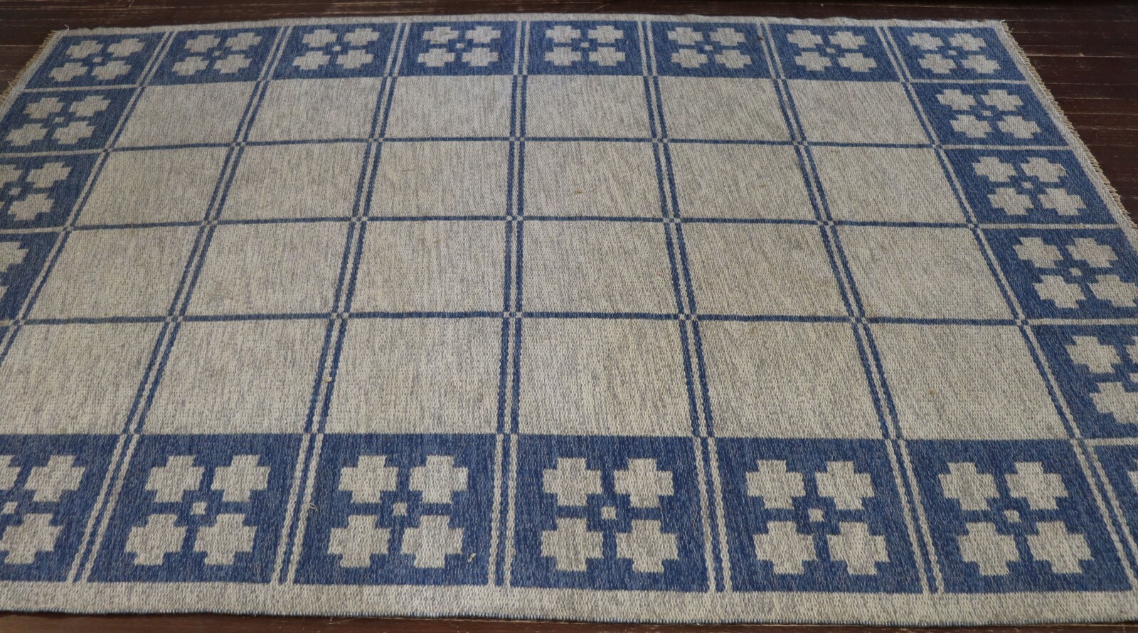 Antique Double Sided Swedish Flat-Weave Kilim, Rug,5′ x 7’5″ 20th Century #17160