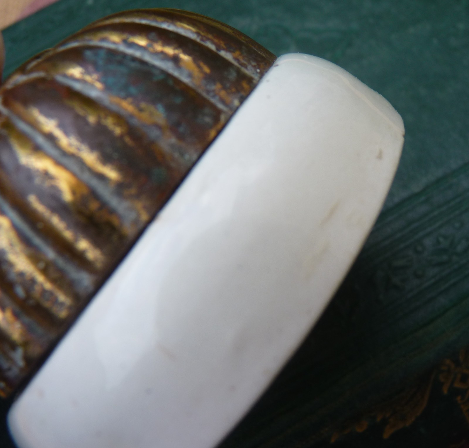 Dolly toggle light switch TELAC Jelly mould brass ceramic Vintage 1930s