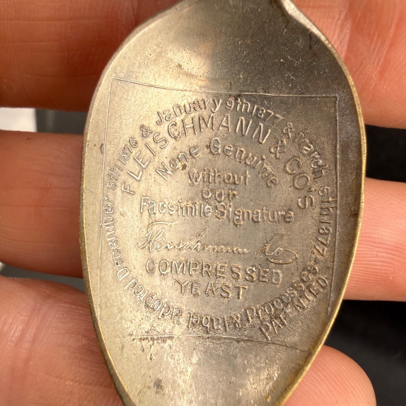 Fleishmann & Co Souvenir Spoon Silver Tone Trans Mississippi Exposition “1898”