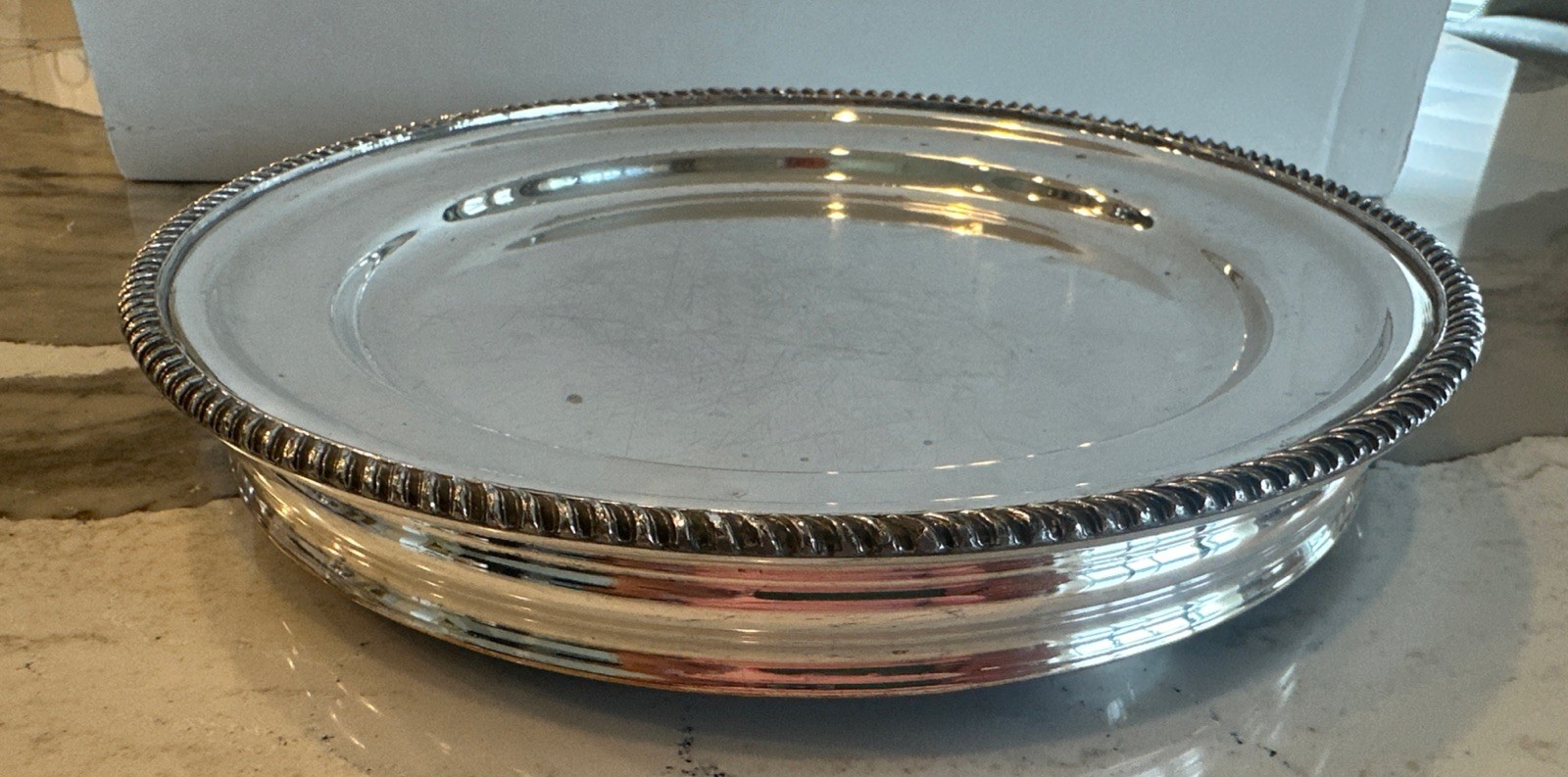 Old Sheffield Plate Plate Warmer 9.5” Circa 1825 “TH” Hallmark Nice Quality