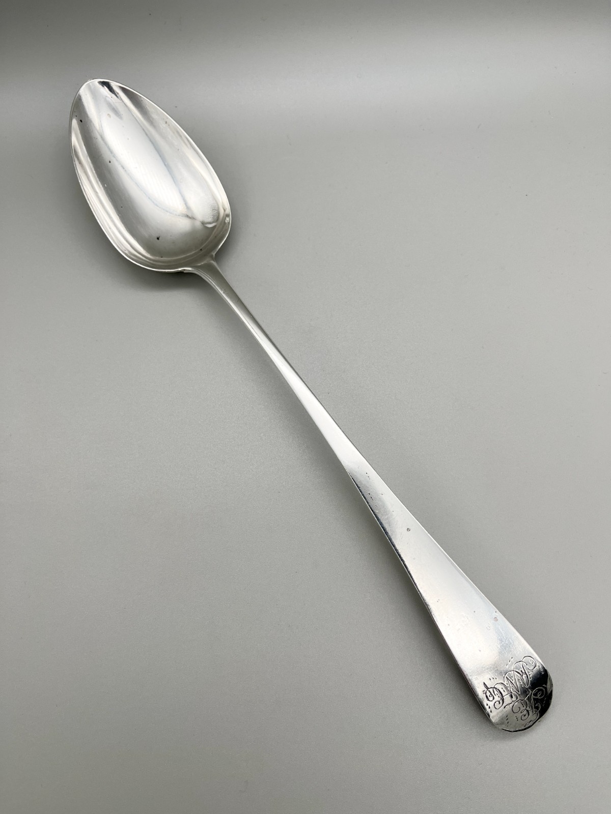 GEORGE III STERLING SILVER BASTING SPOON, P & A BATEMAN, LONDON, 1793