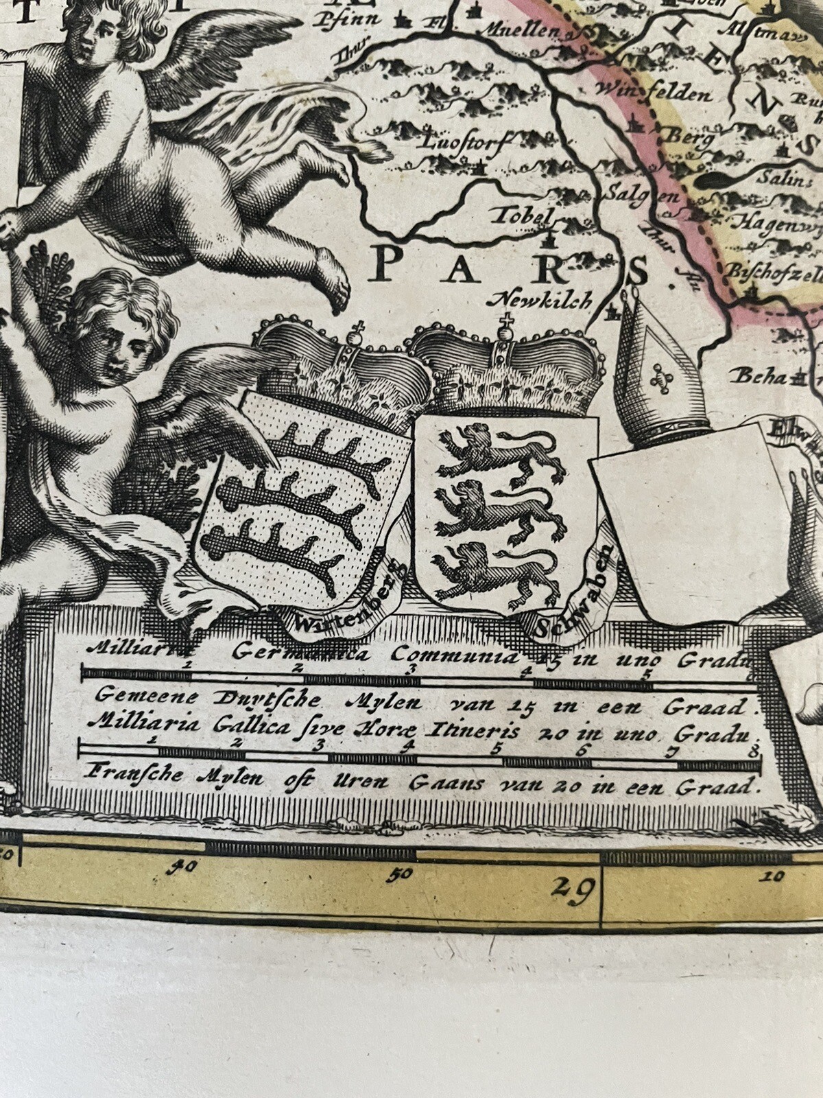 Sueviae Circulus” engraving Wit, Frederik de Publisher 1680 Hand Colored