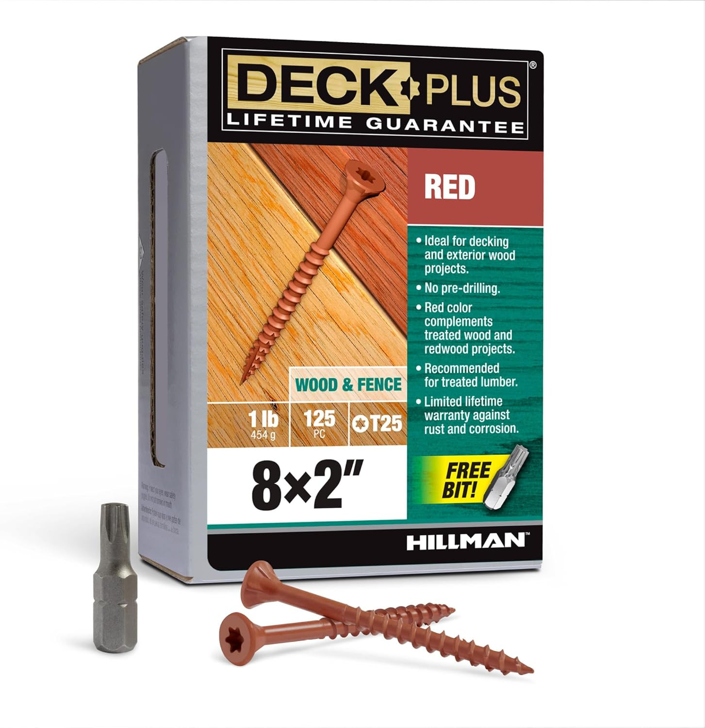 2 Inch Epoxy Coated Exterior Wood and Fence Screws #8 X 2 Torx/Star Drive Includ