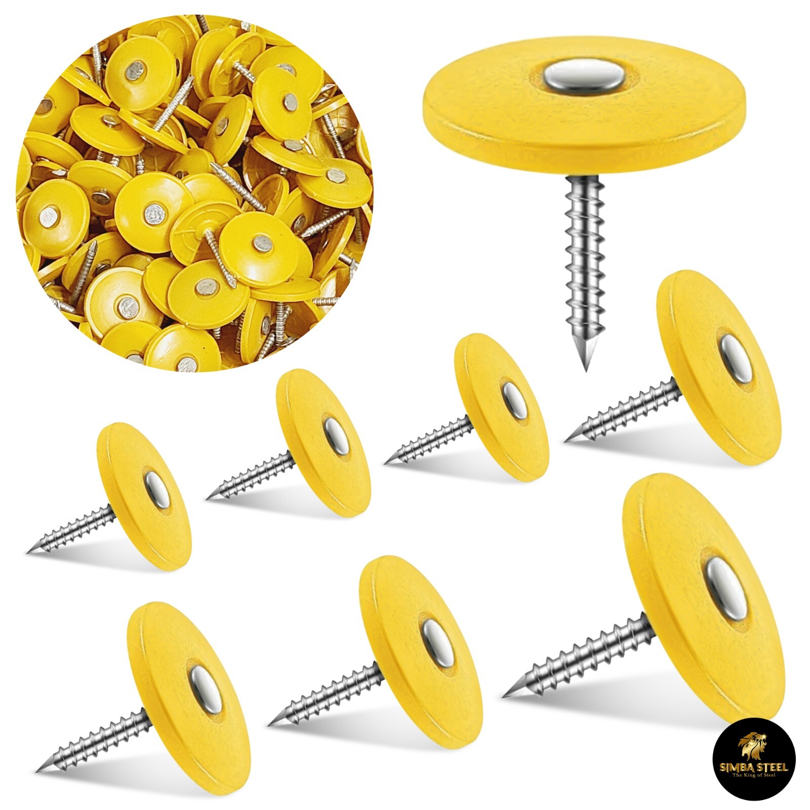 Plastic Cap Nails 1 Inch 1000 pcs 12 Gauge Ring Shank Roofing Nails Heavy Duty