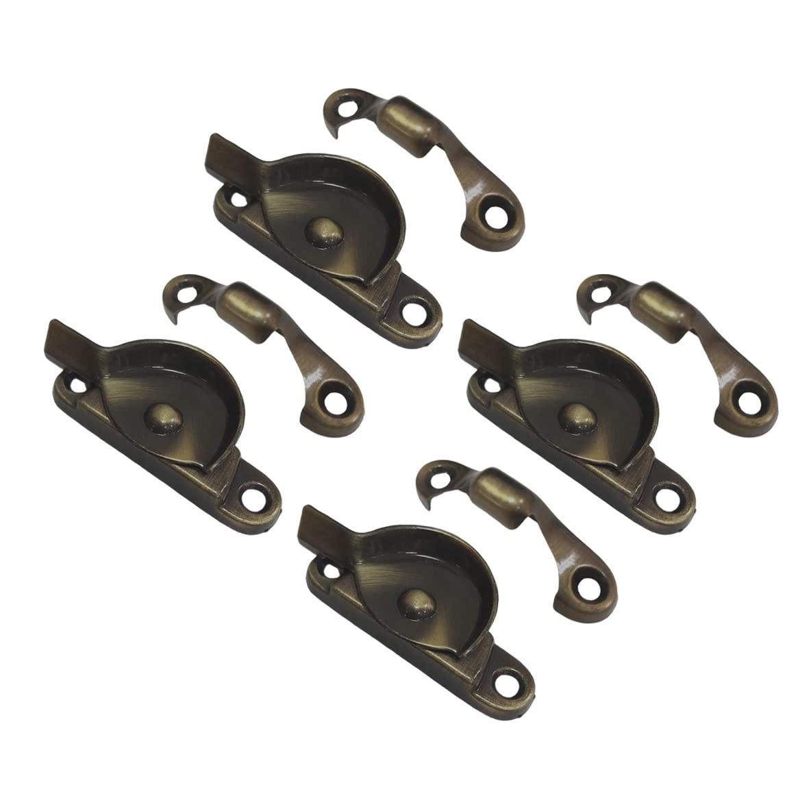 QCAA Zinc Die Cast Window Sash Lock, (4pack, 4pack, Antique Brass Brushed