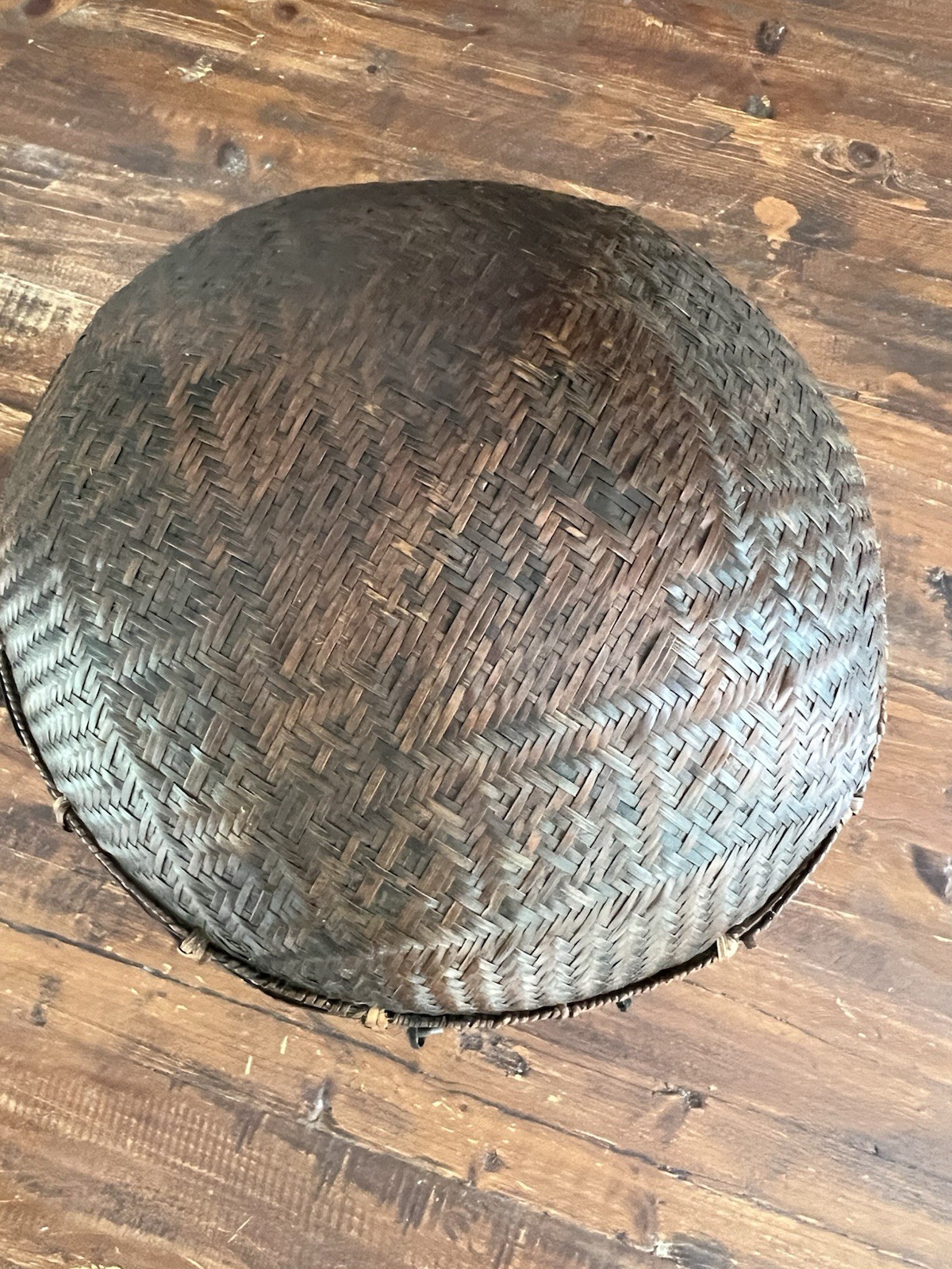 Antique Chinese Wedding Ceremonial Bamboo Woven Hat Box – Circa 1870