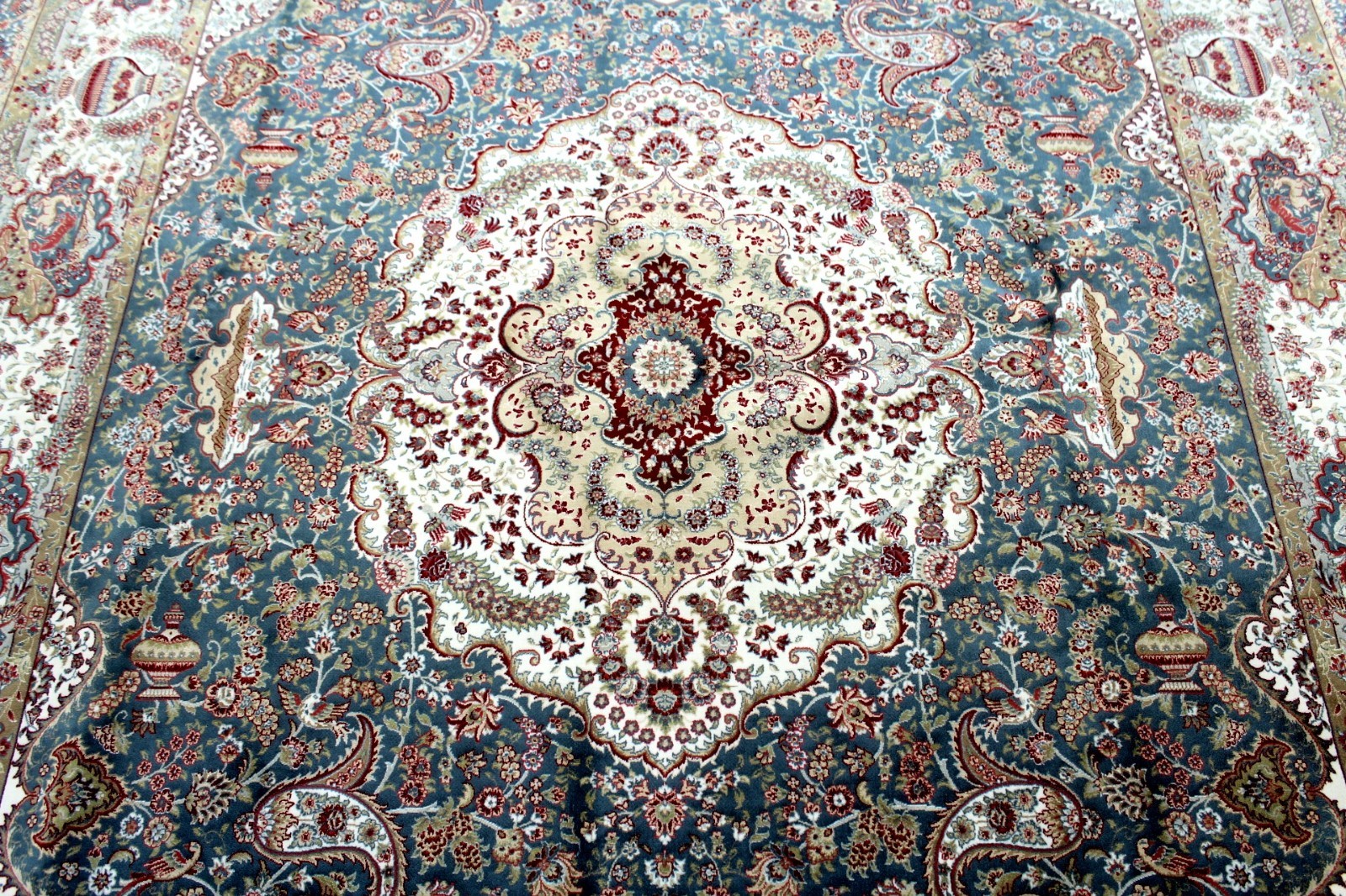 10X7 BREATHTAKING 1200+KPSI HIGH QLTY POWER LOOMED ALL SILK TABRIZZ TURKISH RUG
