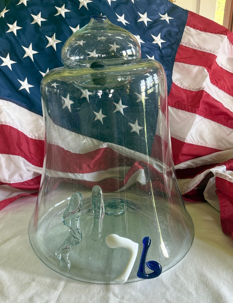 1876 PITTSBURGH Glass, LIBERTY BELL CENTENNIAL Compote BLOWN Whimsey ULTRA RARE!