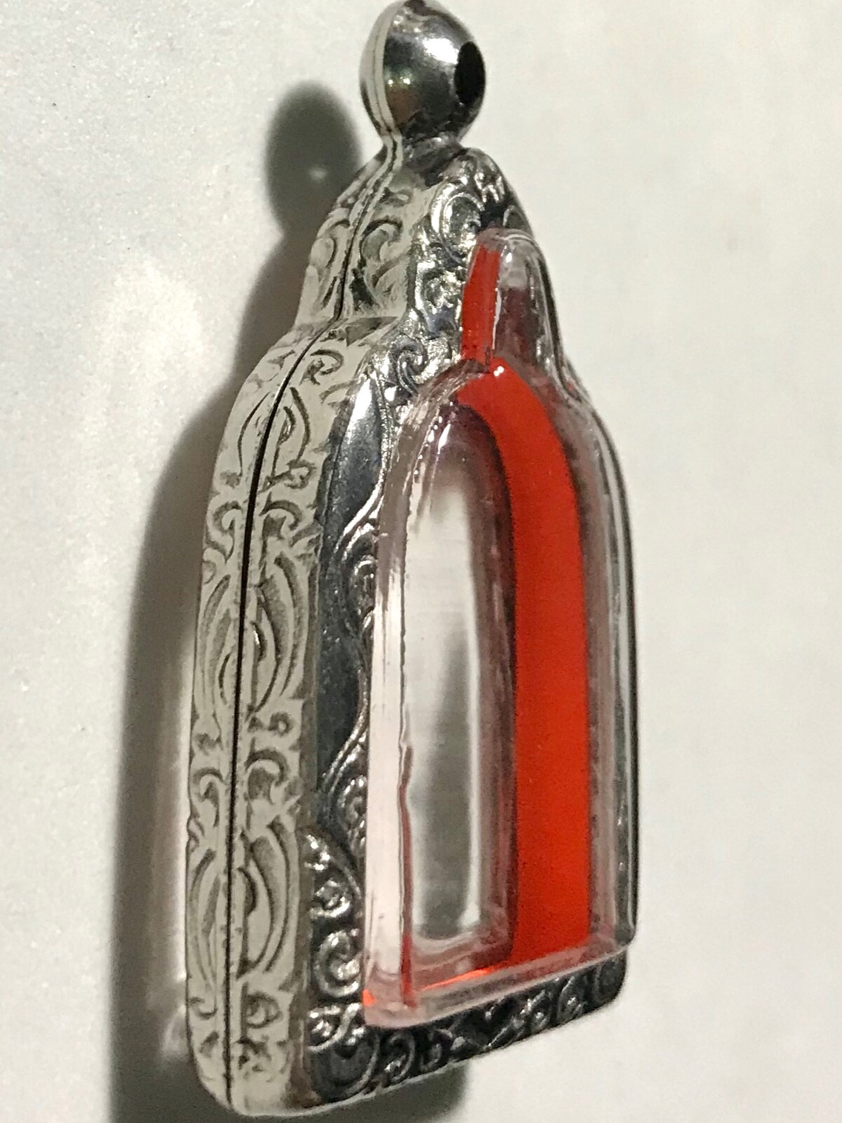 STAINLESS STEEL CASE/CASING AMULET PHRA LP THAI BUDDHA PENDANT C1092 h3.7 w2.4cm