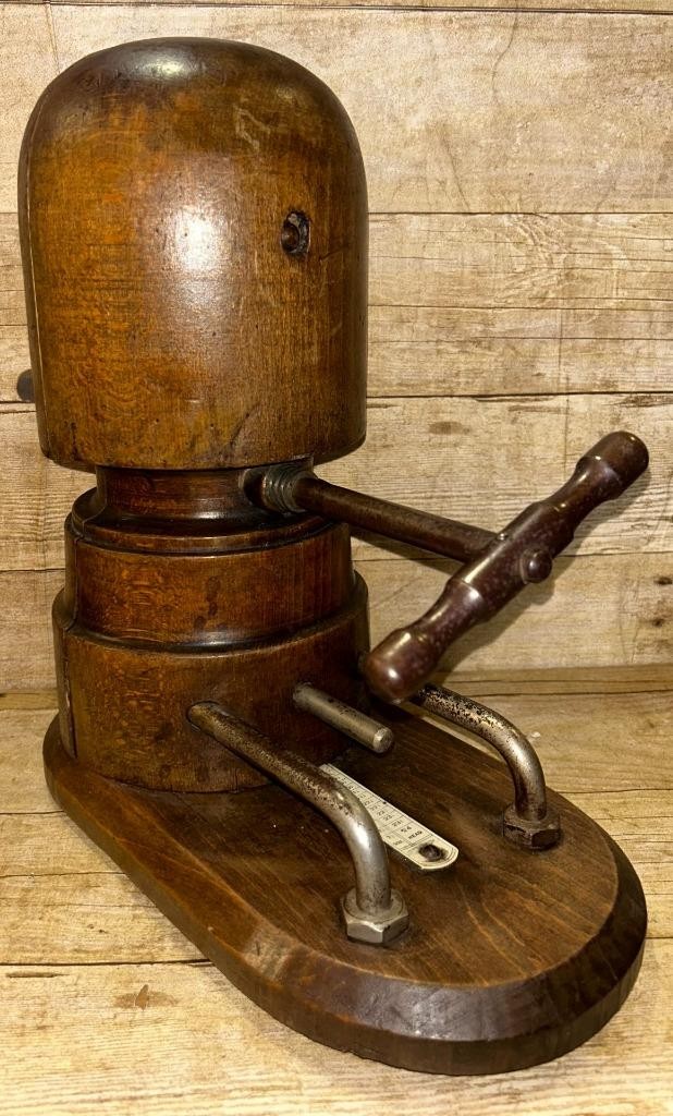 Antique Mechanical Millinery Wooden Hat Stretcher Shop Display Stand​