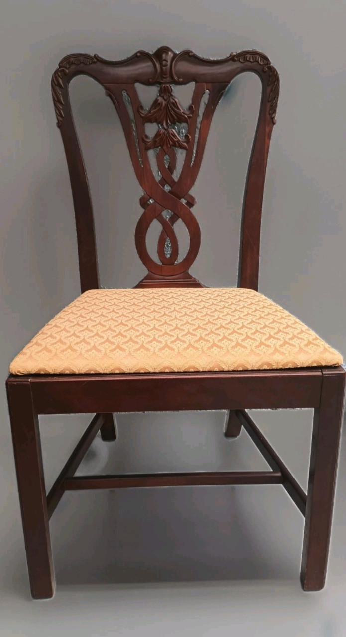 Antique Set Of 6 Drexel Furniture Co. Chippendale Carved Dining Room Chairs 1951