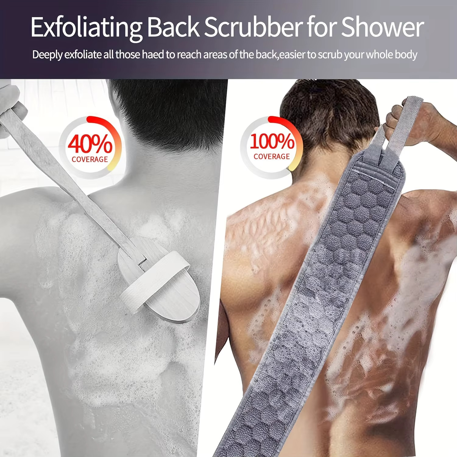 Exfoliating Body Scrubber Set Back Scrubber Glove Loofah Sponge imm-166
