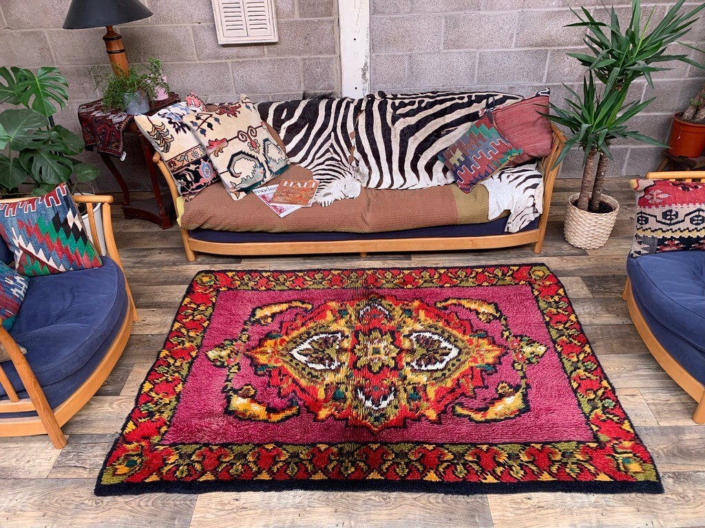 Vintage Moroccan Berber Rug 198×137 cm, Berber Atlas, Large