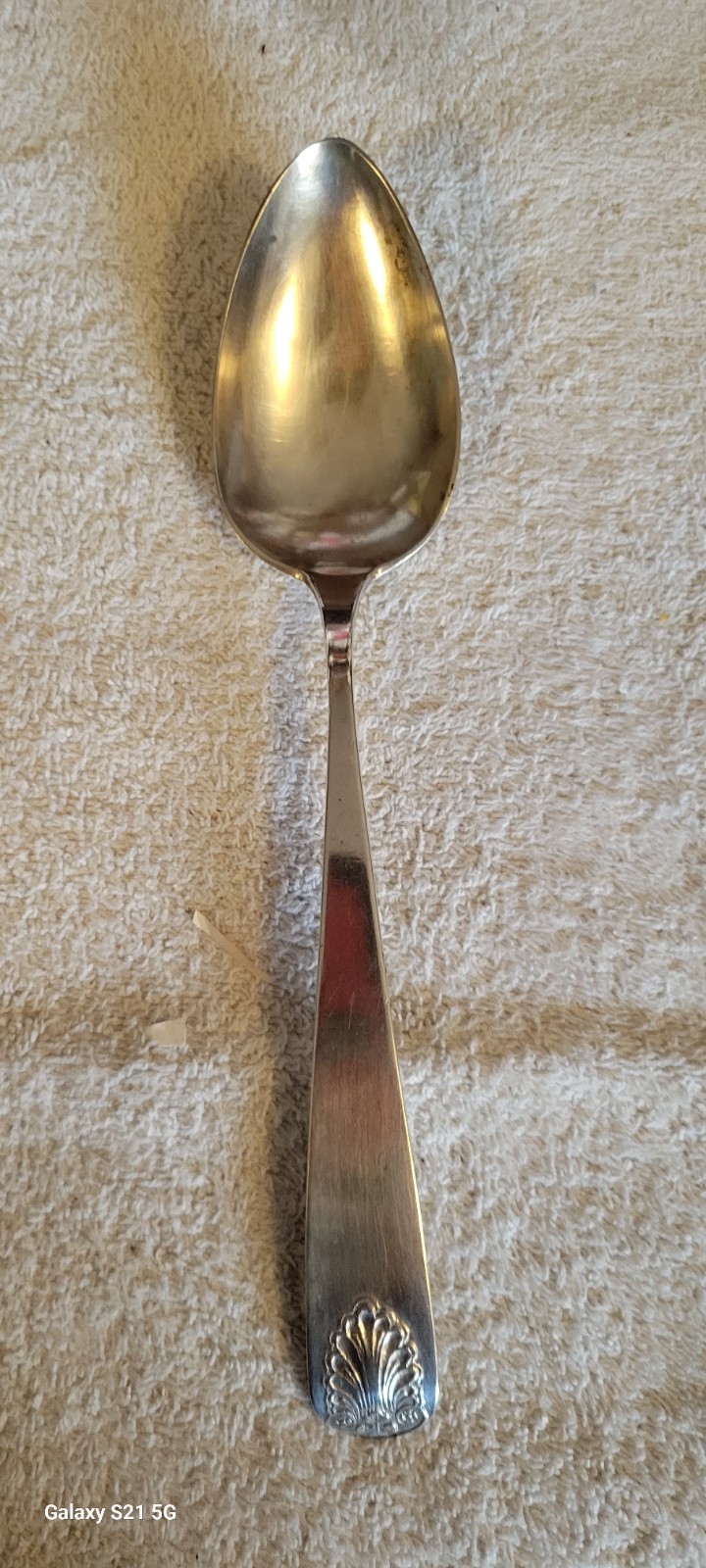 Antique Norwegian 83% Silver Serving Spoon Dated 1858. Maker Is P A Jorgensen