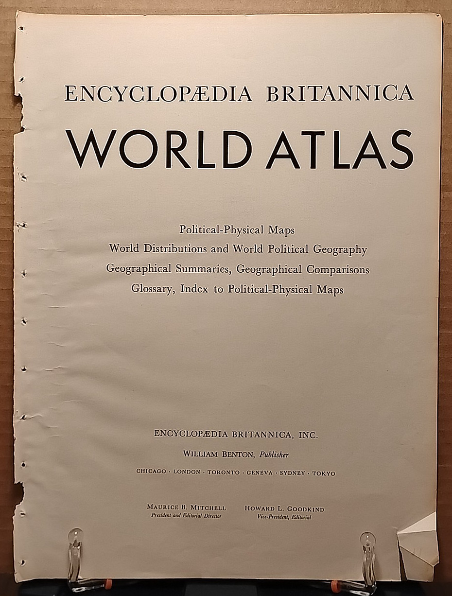 1966 Vintage NEVADA Map from MCM Full Color Encyclopedia Britannica World Atlas