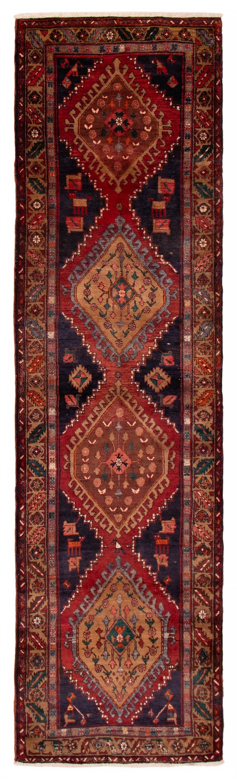 Vintage Hand-knotted Runner Rug 3’9″ x 13’9″ Traditional Oriental Wool Carpet