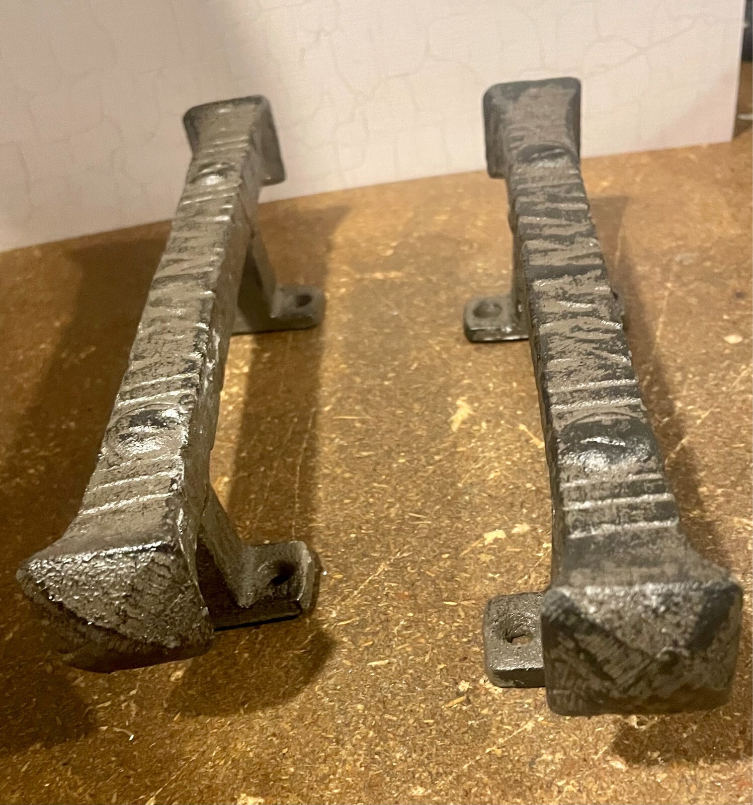 2 Large Solid Heavy Cast Iron Foundry Barn Handle Gate Pull Door Handles 9”