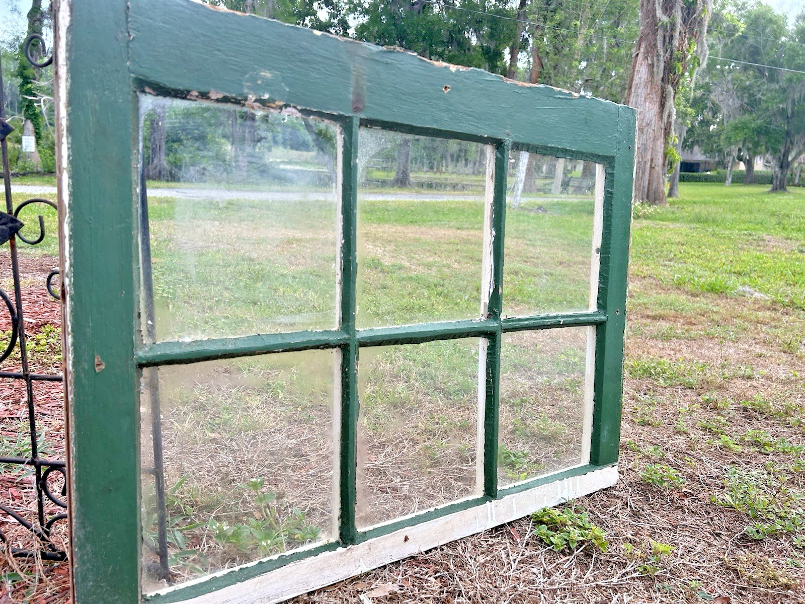 Vintage Wood Window sash 6 pane glass 22 3/4 x 30 Salvage Architectural