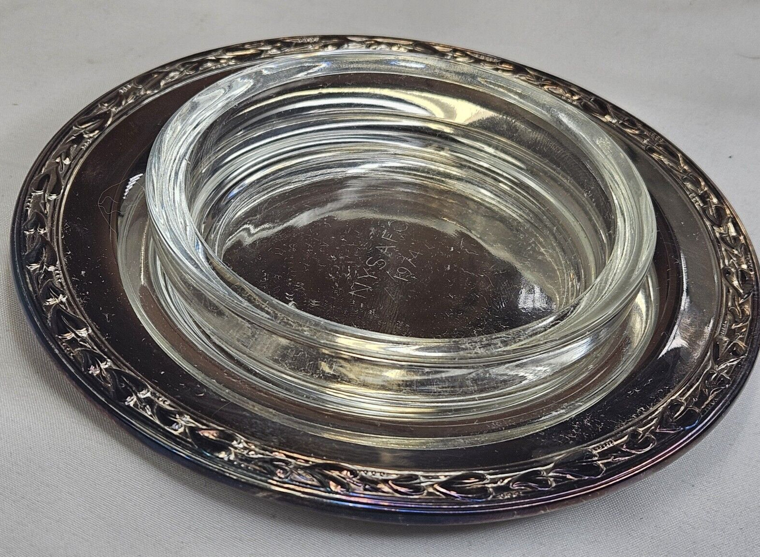 Oneida Silversmiths Ashtray Bowl By Paul Revere Reproduction NYSAFC Toned Rim