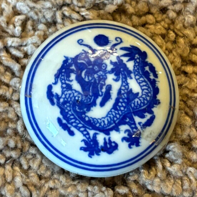 Vintage Chinese Porcelain Ink Set Dragon Pot Soapstone Antelope Stamp – Michael