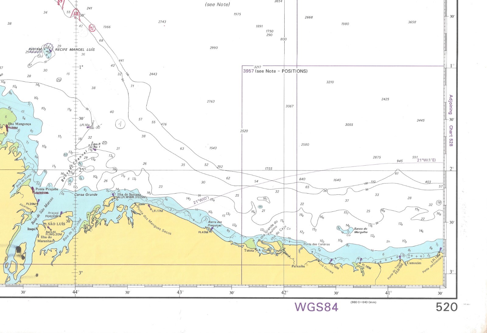 Admiralty 520 South America North East Coast Cayenne To Sao Luis Map Chart Wall