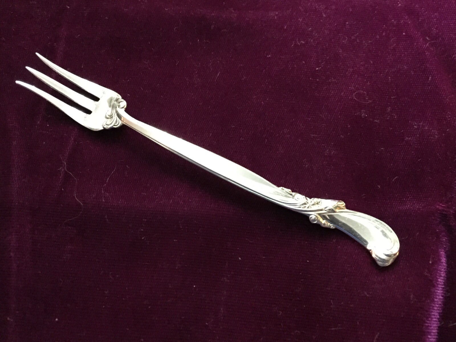 Wallace Sterling Flatware, Waltz of Spring, Cocktail Fork, 5 1/2 in, no mono
