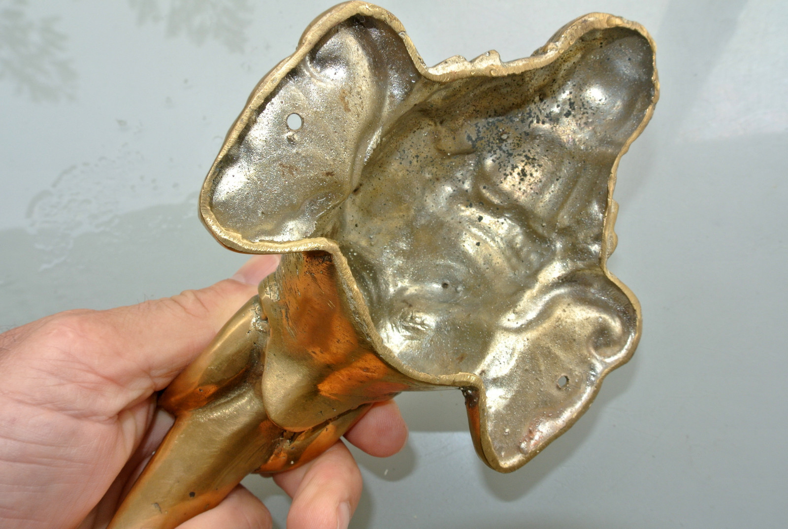 large Elephant DOOR PULL HANDLE 32 cm long solid natural BRASS trunk door 13″