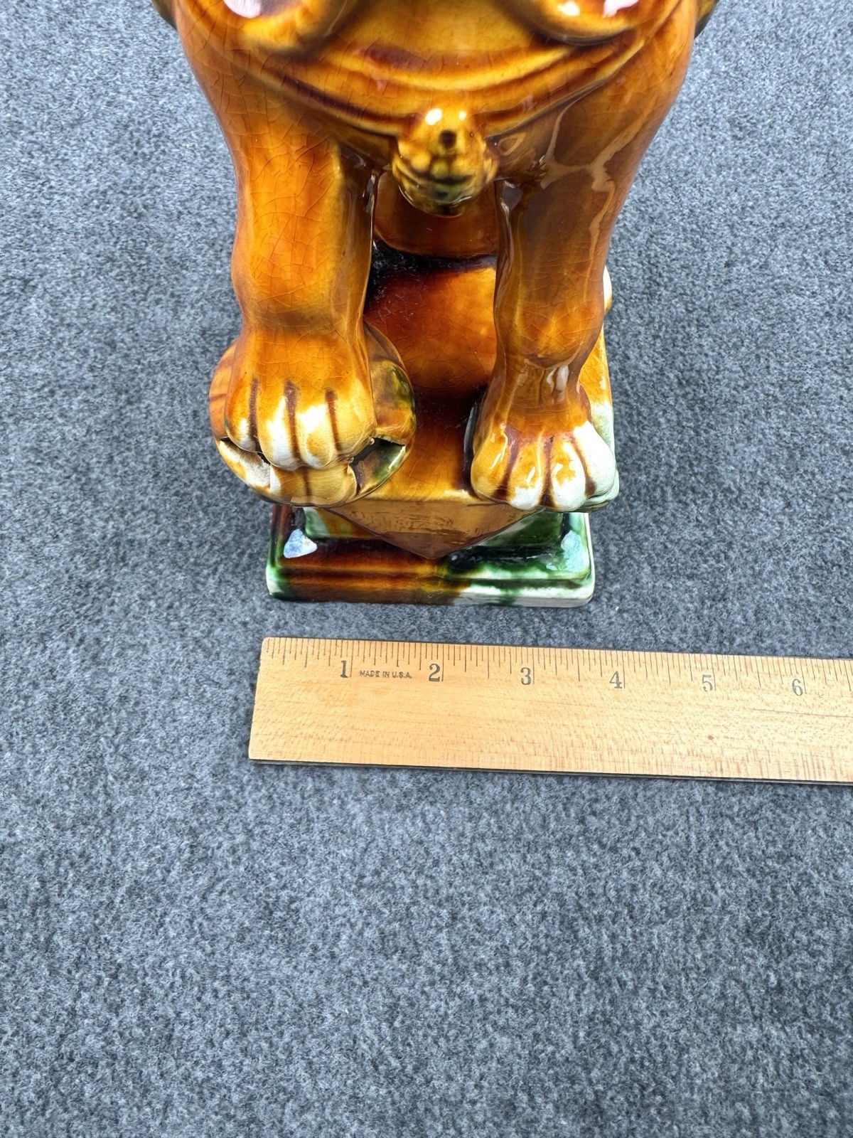 Vintage Chinese Foo Dog Ceramic Lion Statue Figure